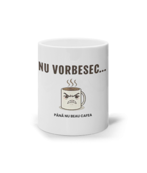 Nu vorbesc – Cană Ceramică Albă (350 ml)